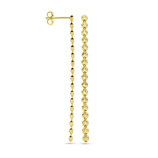 oorhangers gediamanteerd 55 mm 1 micron zilver verguld (geel) - Afbeelding 3