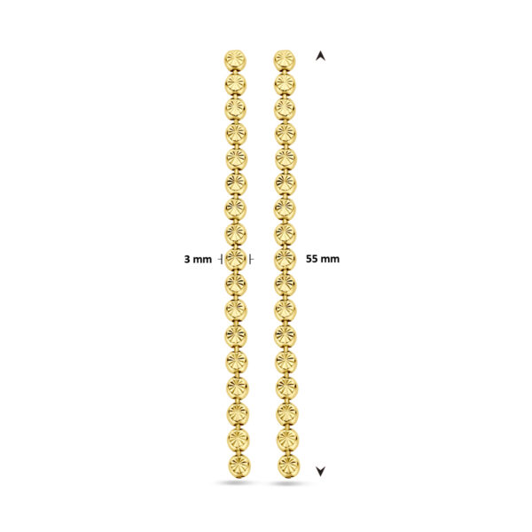 oorhangers gediamanteerd 55 mm 1 micron zilver verguld (geel) - Afbeelding 4