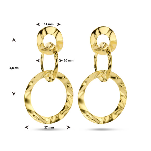 oorhangers gehamerd zilver verguld (geel) - Afbeelding 4
