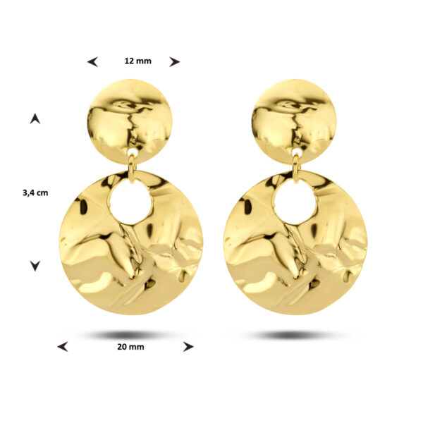 oorhangers gehamerd zilver verguld (geel) - Afbeelding 4