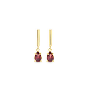 oorhangers granaat 19 mm 14K geelgoud