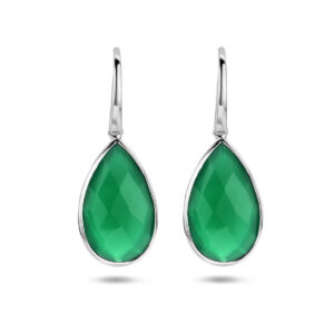 oorhangers groen kwarts franse haak zilver gerhodineerd