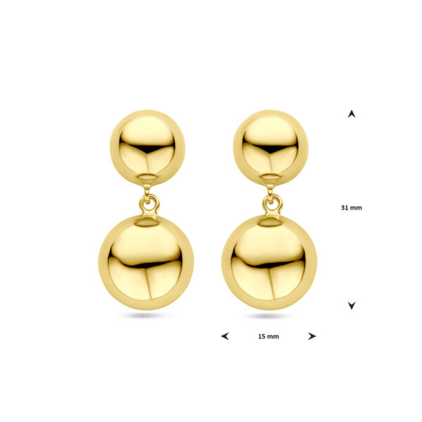 oorhangers half bol 31 mm 1 micron zilver verguld (geel) - Afbeelding 4