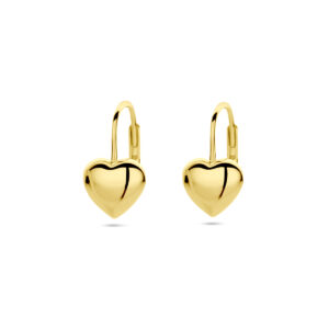 oorhangers hart brisur haak 1 micron zilver verguld (geel)