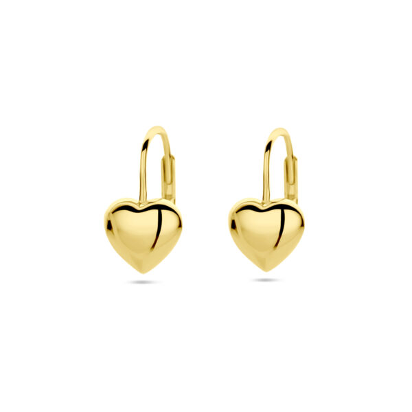 oorhangers hart brisur haak 1 micron zilver verguld (geel)