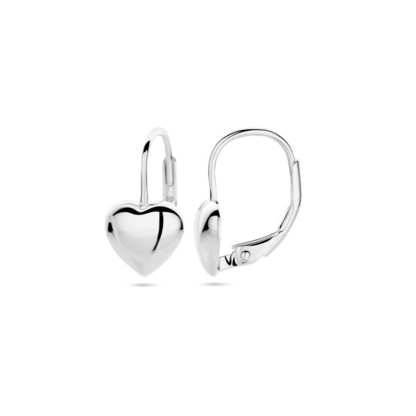 oorhangers hart brisur haak zilver gerhodineerd - Afbeelding 3