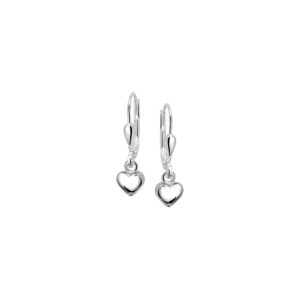 oorhangers hart brisur haak zilver gerhodineerd