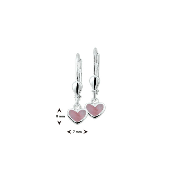 oorhangers hart brisur haak zilver wit - Afbeelding 3