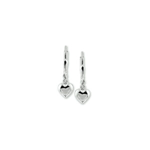 oorhangers hart brisur haak zilver wit