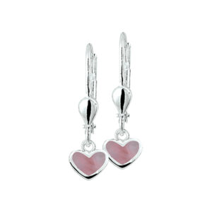 oorhangers hart brisur haak zilver wit