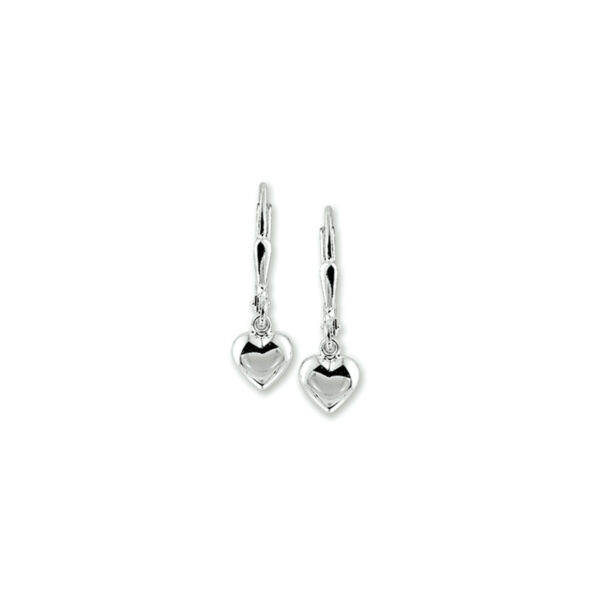 oorhangers hart brisur haak zilver wit