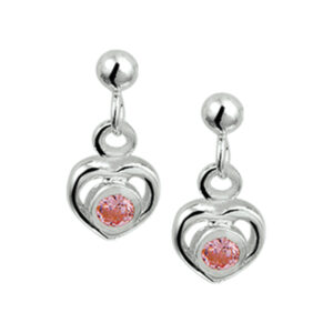 oorhangers hart strass zilver wit