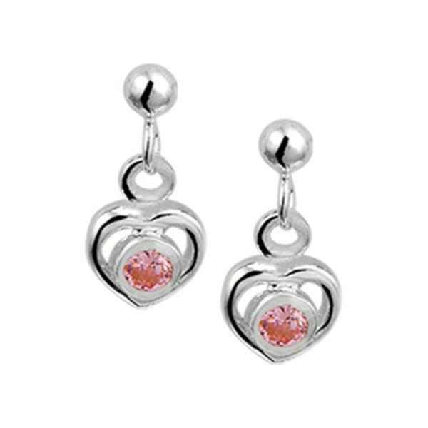 oorhangers hart strass zilver wit