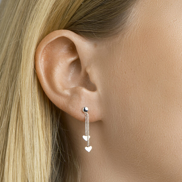oorhangers hart zilver wit - Afbeelding 2