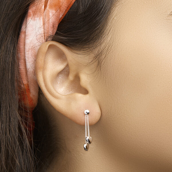 oorhangers hart zilver wit - Afbeelding 2