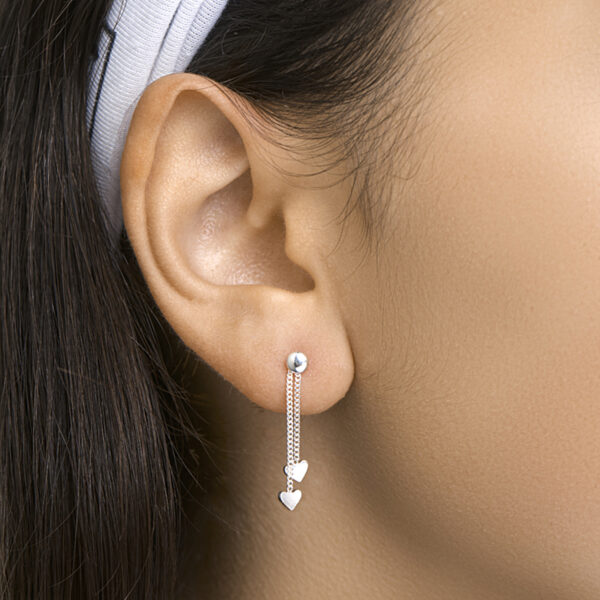 oorhangers hart zilver wit - Afbeelding 3
