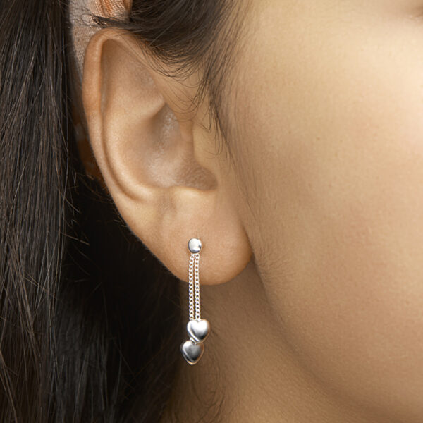 oorhangers hart zilver wit - Afbeelding 3