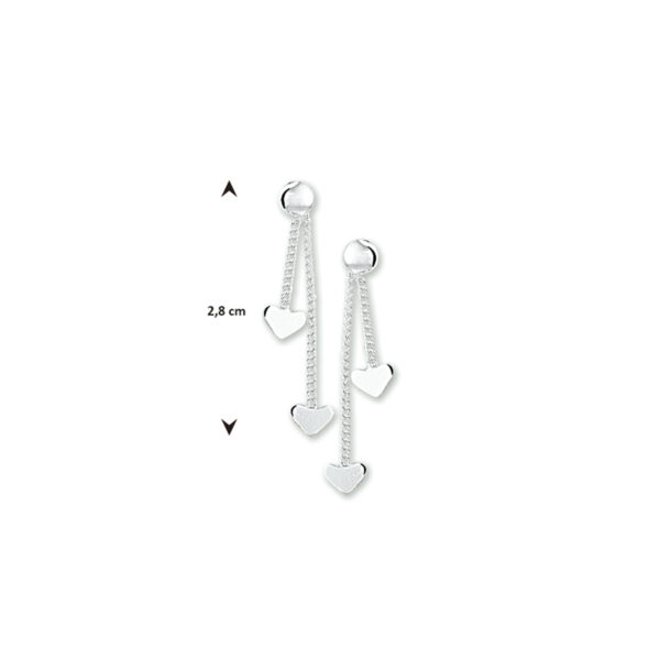 oorhangers hart zilver wit - Afbeelding 4