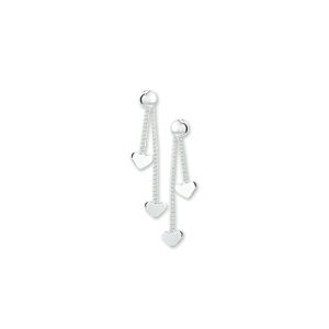 oorhangers hart zilver wit