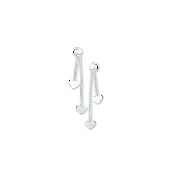 oorhangers hart zilver wit