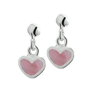 oorhangers hart zilver wit