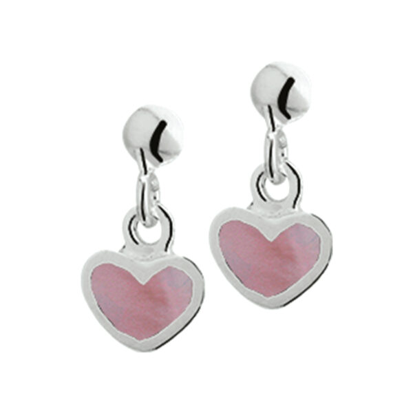 oorhangers hart zilver wit