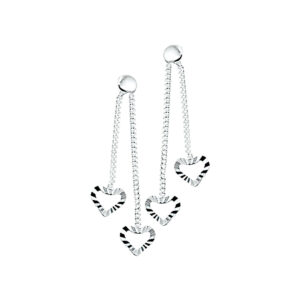 oorhangers hartje gediamanteerd zilver gerhodineerd