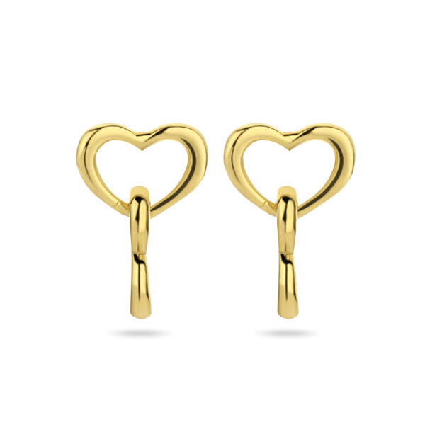 oorhangers hartjes 13 mm 1 micron zilver verguld (geel) - Afbeelding 3