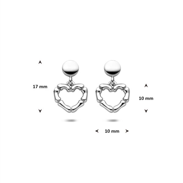 oorhangers hartjes 16,5 mm zilver gerhodineerd - Afbeelding 4