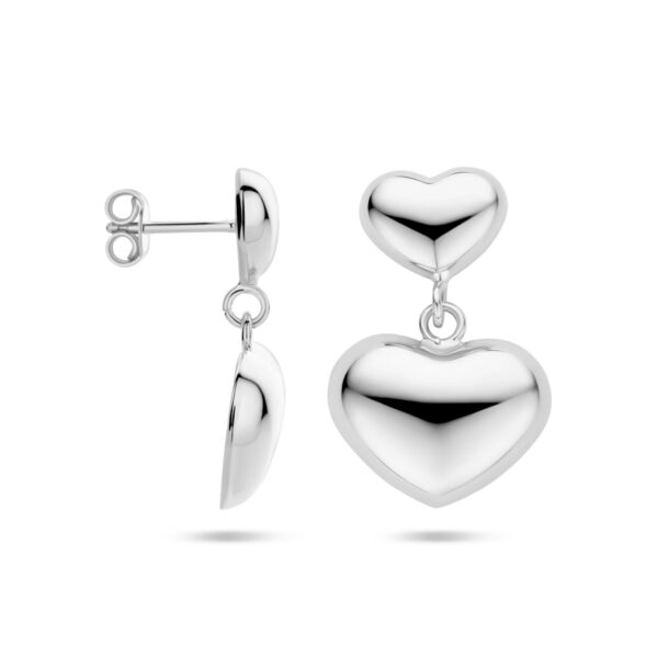 oorhangers hartjes 26 mm zilver gerhodineerd - Afbeelding 3