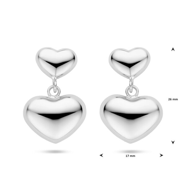 oorhangers hartjes 26 mm zilver gerhodineerd - Afbeelding 4