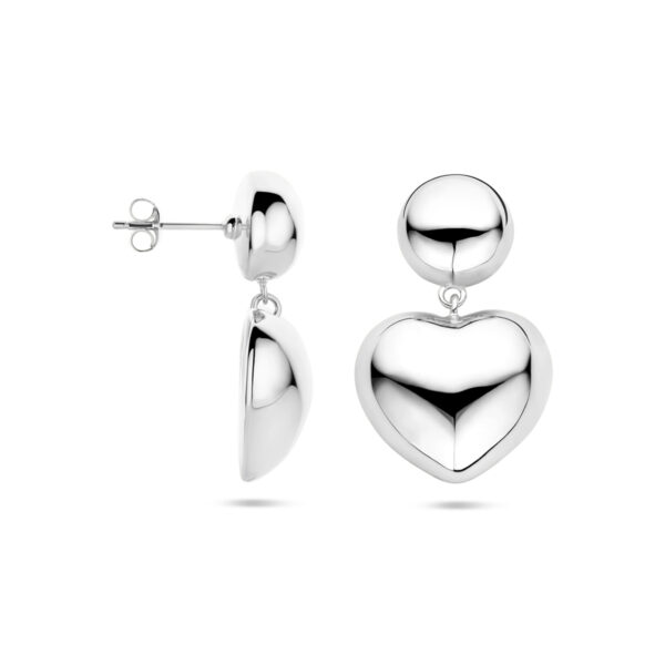 oorhangers hartjes 32 mm zilver gerhodineerd - Afbeelding 3