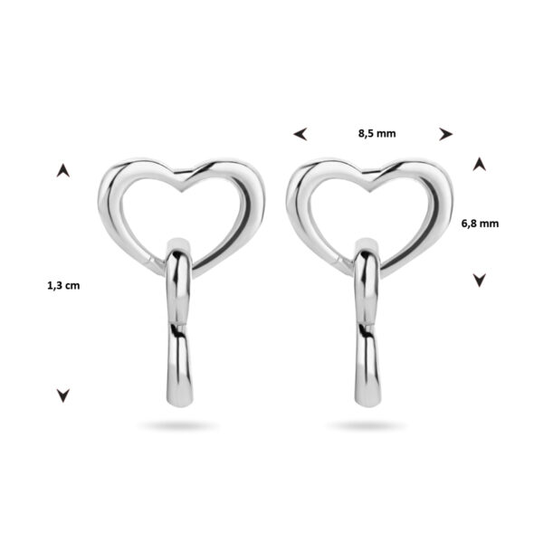 oorhangers hartjes zilver gerhodineerd - Afbeelding 4