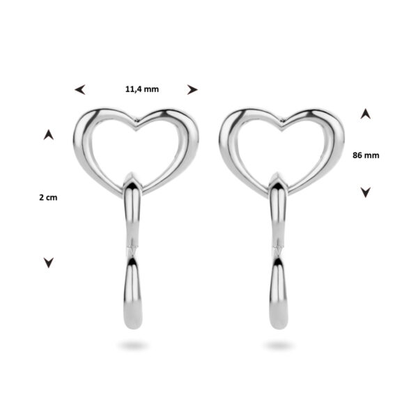 oorhangers hartjes zilver gerhodineerd - Afbeelding 4