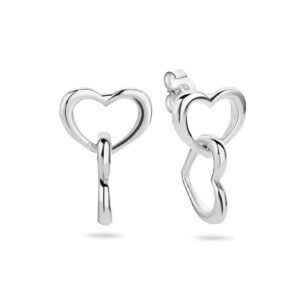 oorhangers hartjes zilver gerhodineerd