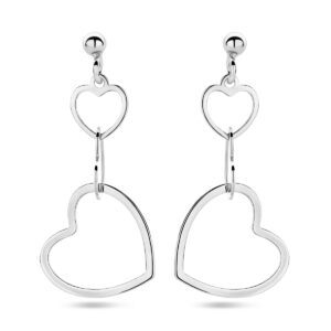 oorhangers hartjes zilver gerhodineerd