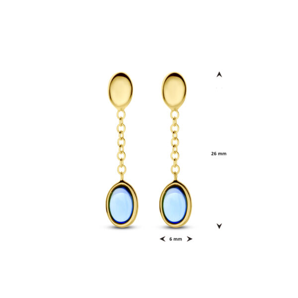 oorhangers london blue topaas 26 mm 14K geelgoud - Afbeelding 4