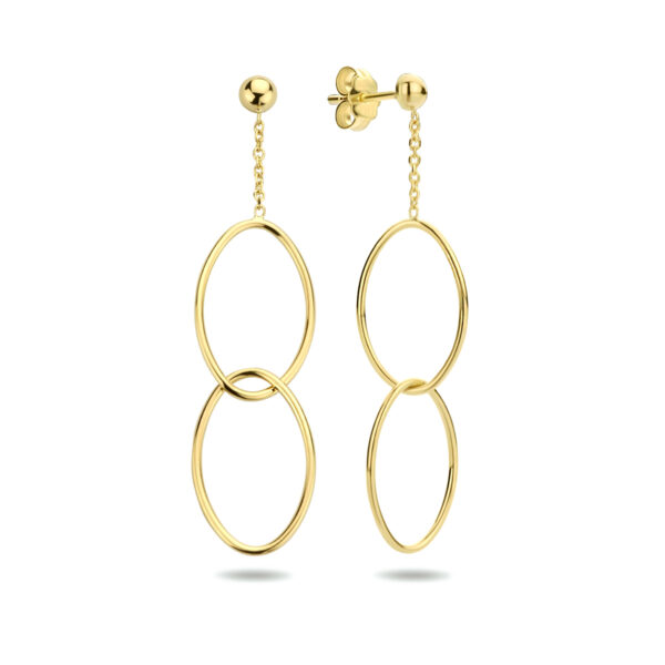 oorhangers ovaal 14K geelgoud - Afbeelding 3