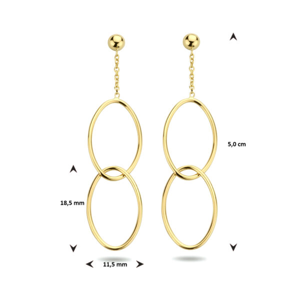 oorhangers ovaal 14K geelgoud - Afbeelding 4
