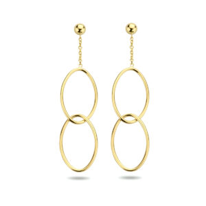 oorhangers ovaal 14K geelgoud