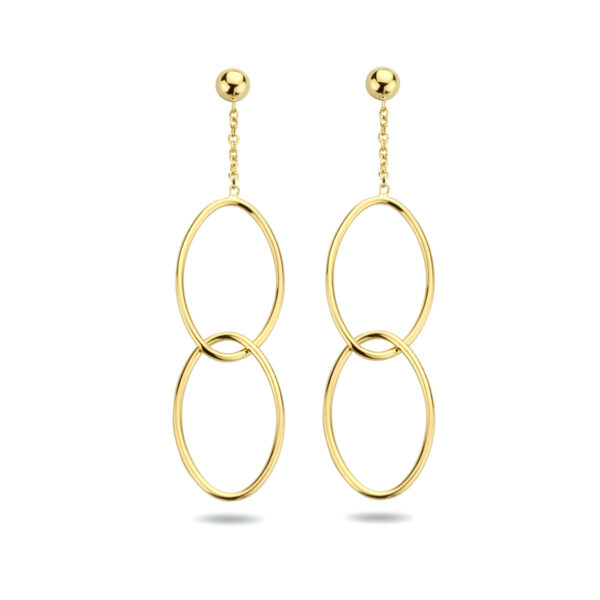 oorhangers ovaal 14K geelgoud