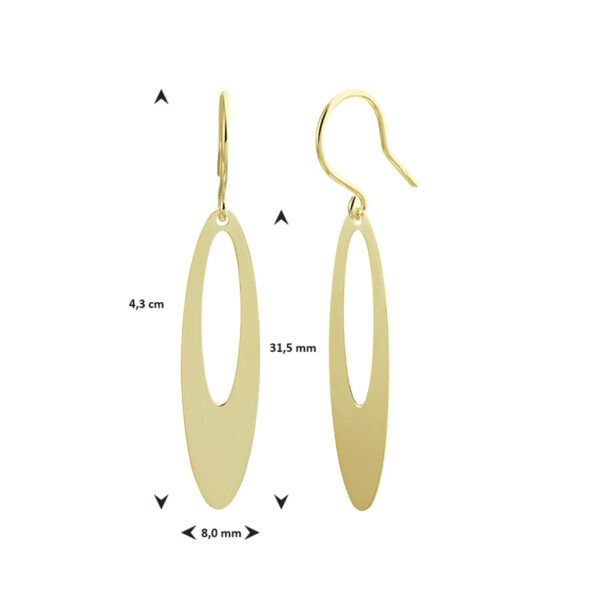 oorhangers ovaal franse haak 14K geelgoud - Afbeelding 4
