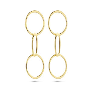 oorhangers ovaaltjes 14K geelgoud
