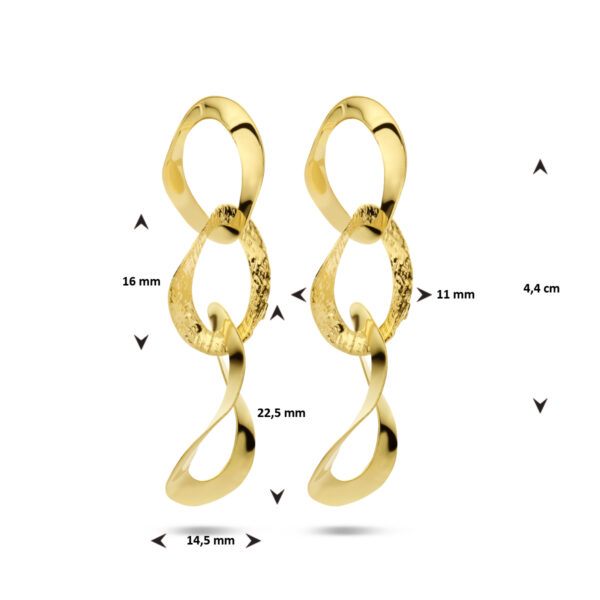 oorhangers ovaaltjes poli/mat 1 micron zilver verguld (geel) - Afbeelding 4