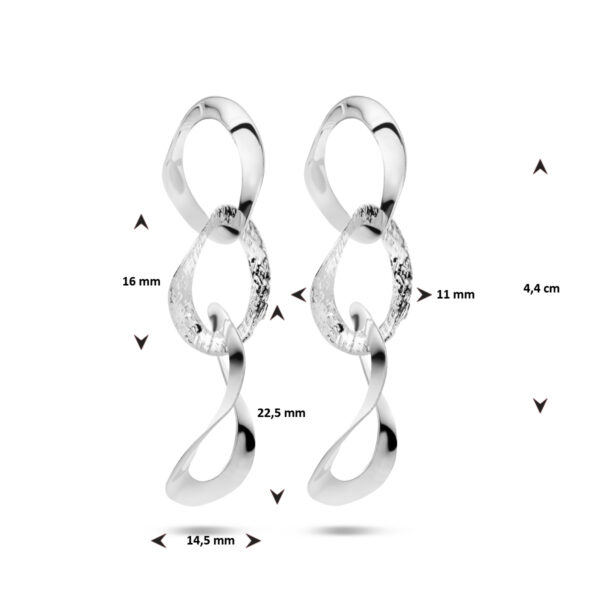 oorhangers ovaaltjes poli/mat zilver gerhodineerd - Afbeelding 4