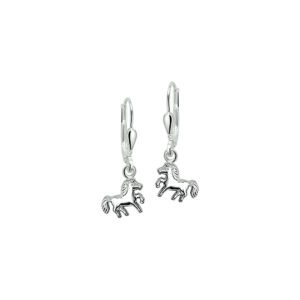 oorhangers paard brisur haak zilver gerhodineerd