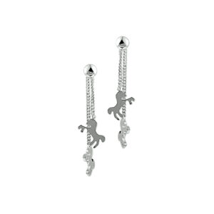 oorhangers paard zilver gerhodineerd