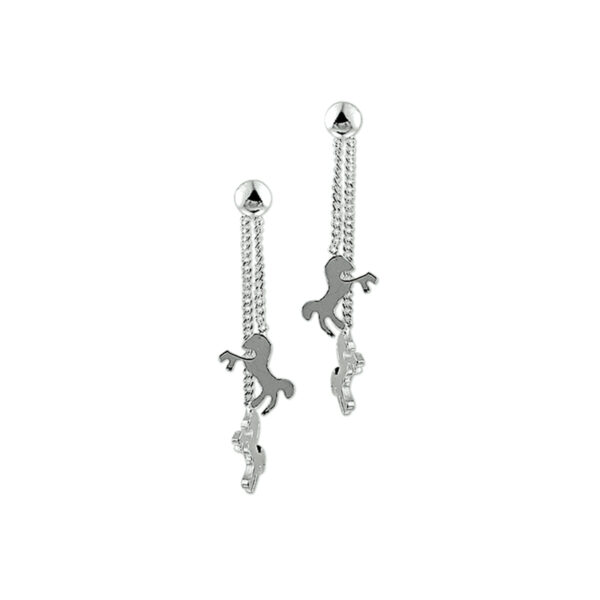oorhangers paard zilver gerhodineerd