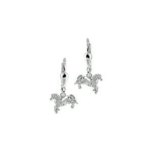 oorhangers paard zilver wit