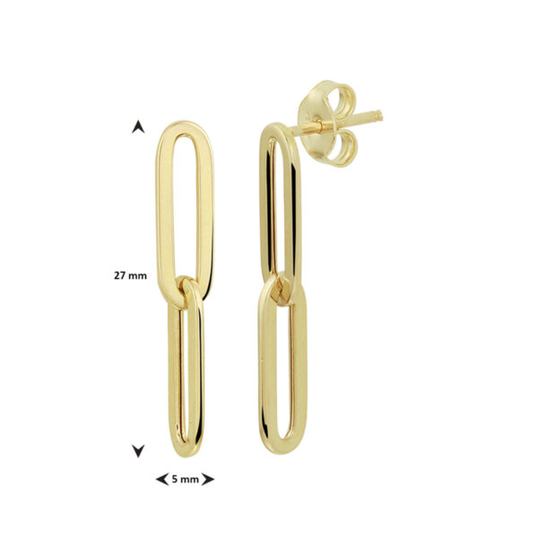 oorhangers paperclip 14K geelgoud - Afbeelding 3